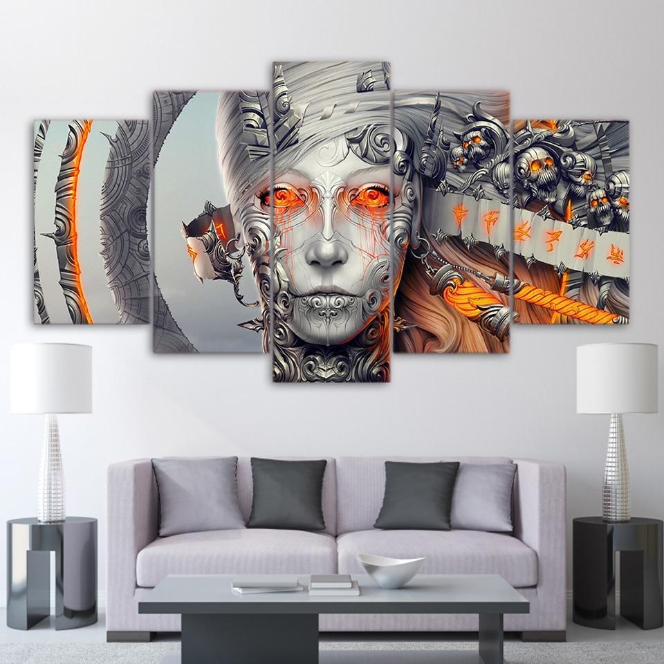 Devushka Metall Robot – Abstract Canvas Wall Art