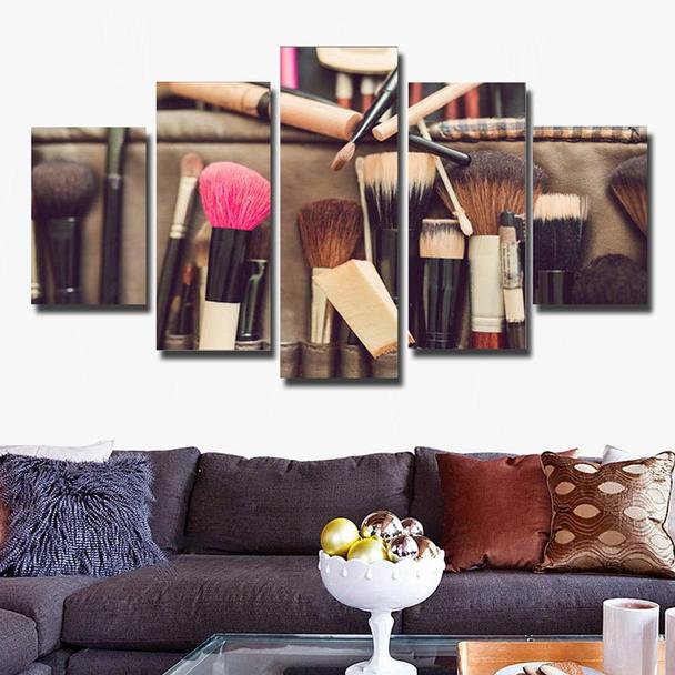 Different Types Of Make Up Brushes – Beauty Salon Canvas Wall Art