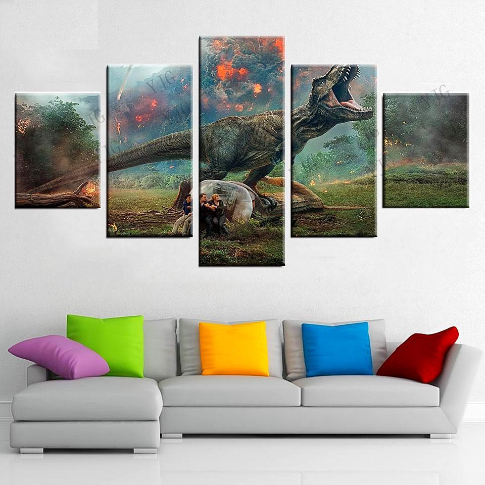 Dinosaur World Scene – Jurassic Park Canvas Wall Art