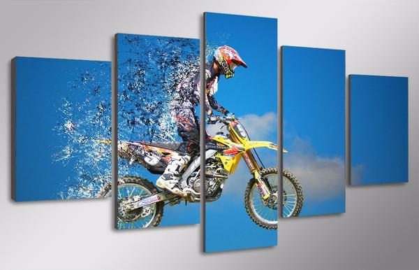 Dirt Bike Motocross Supercross Freestyle Jump Stunt – Sport Canvas Wall Art