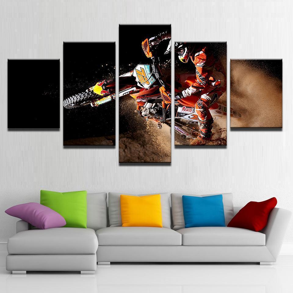 Dirt Bike Motocross X-Games Automative Canvas Wall Art