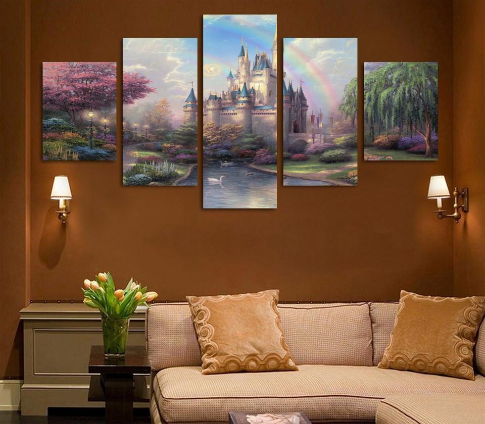 Disney Princess Fairy Castle Abtract – Canvas Wall Art