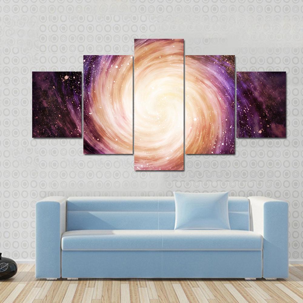 Distant Colorful Spiral Galaxy – Space Canvas Wall Art