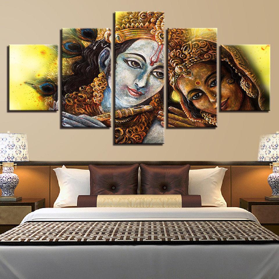 Divine Couple Lord Krishna Radha – Religion Canvas Wall Art