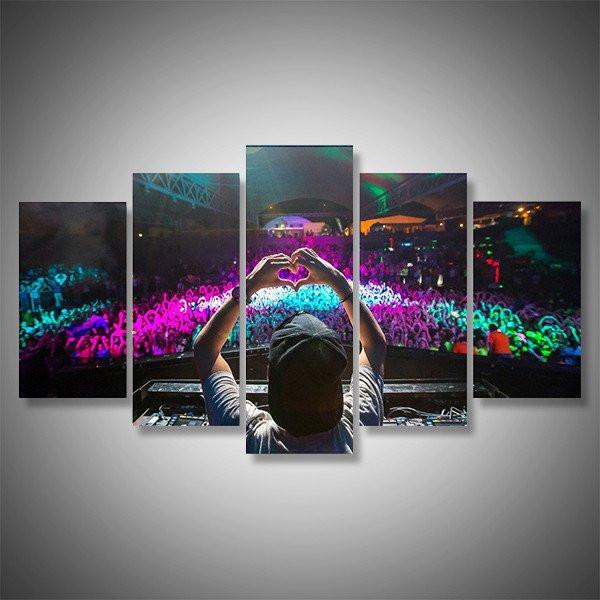 Dj In Front Of Crowd – Music Canvas Wall Art