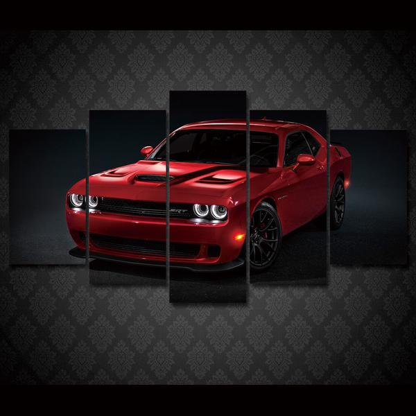 Dodge Challenger Redline Red Rt Srt Automative Canvas Wall Art