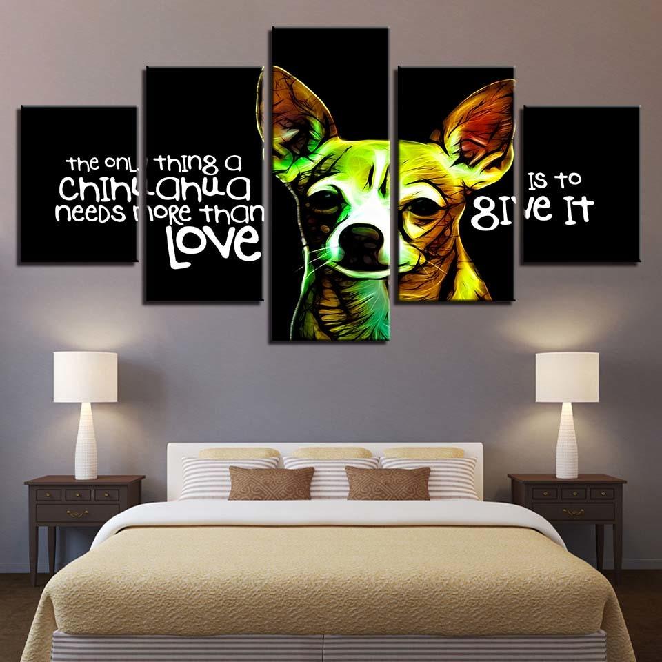 Dog And Letter – Animal Canvas Wall Art