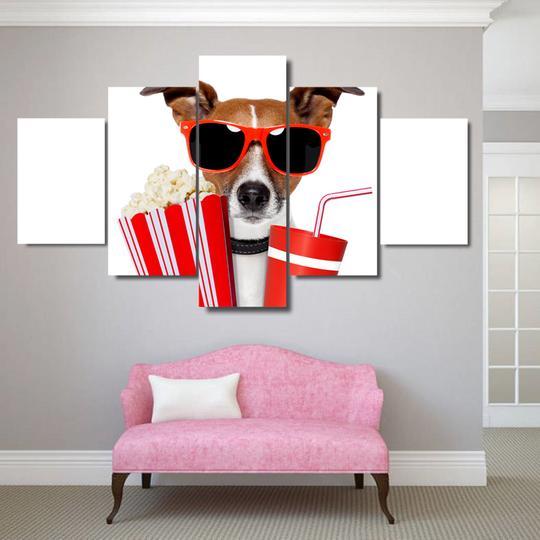 Doggo At The Movies Popcorn Concession – Animal Canvas Wall Art