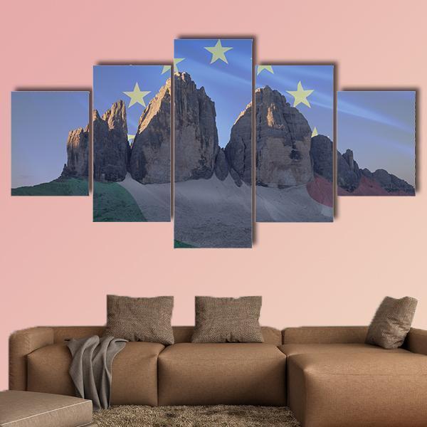 Dolomiti Flags Series Of Europe And Italy – Nature Canvas Wall Art