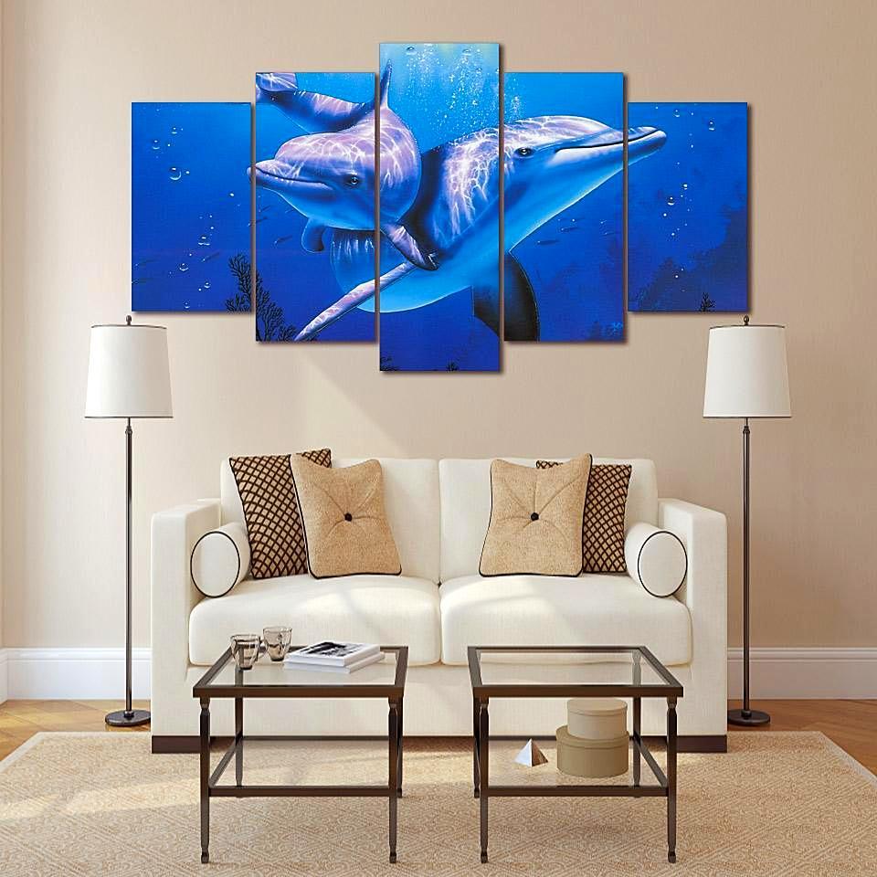 Dolphin Famiy – Ocean Canvas Wall Art