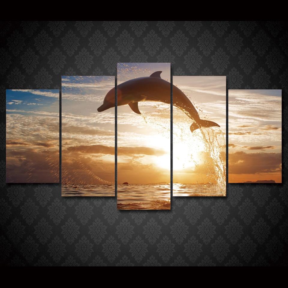 Dolphin Ocean Seascape 1 – Animal Canvas Wall Art