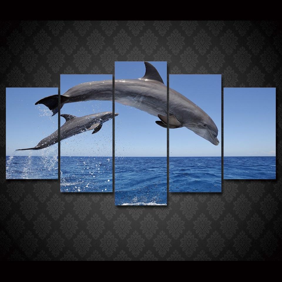 Dolphin Ocean Seascape 2 – Animal Canvas Wall Art