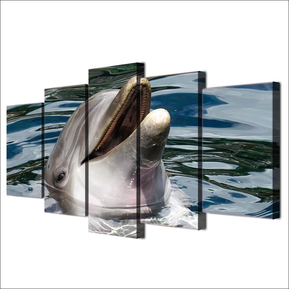 Dolphin Playing – Animal Canvas Wall Art