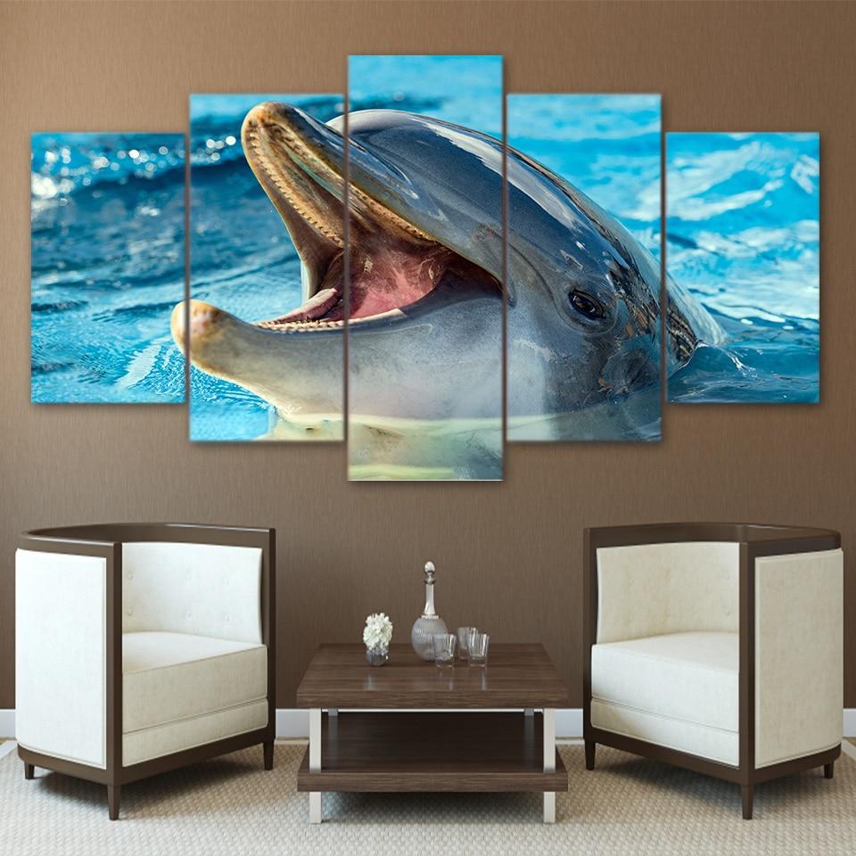 Dolphin Playing 2 – Animal Canvas Wall Art