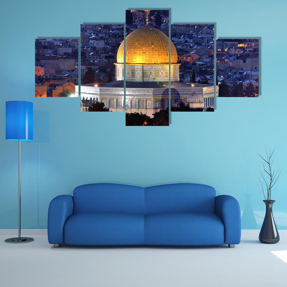 Dome Of Rock Along Skyline Of Jerusalem – Nature Canvas Wall Art