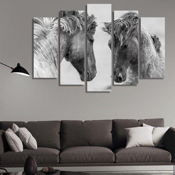 Double Horses – Animal Canvas Wall Art