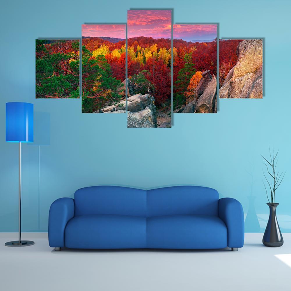 Dovbush Rocks In Bubnyshche – Nature Canvas Wall Art
