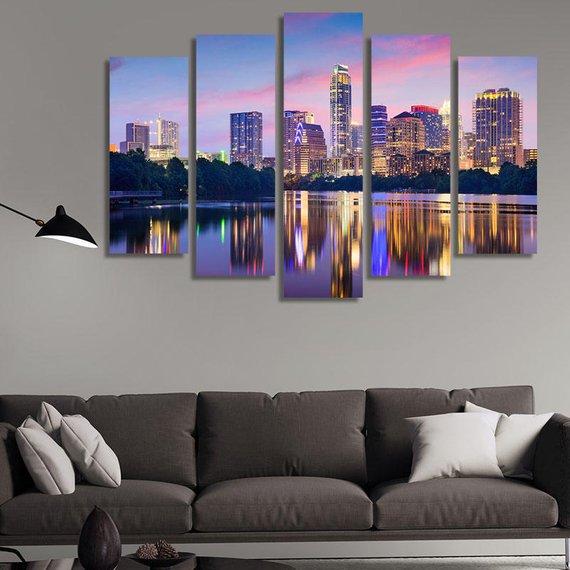 Downtown Skyline Of Austin – Nature Canvas Wall Art