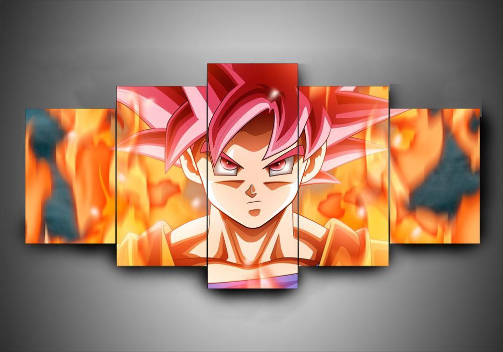 Dragon Ball – Goku Saiyan God – Anime Canvas Wall Art