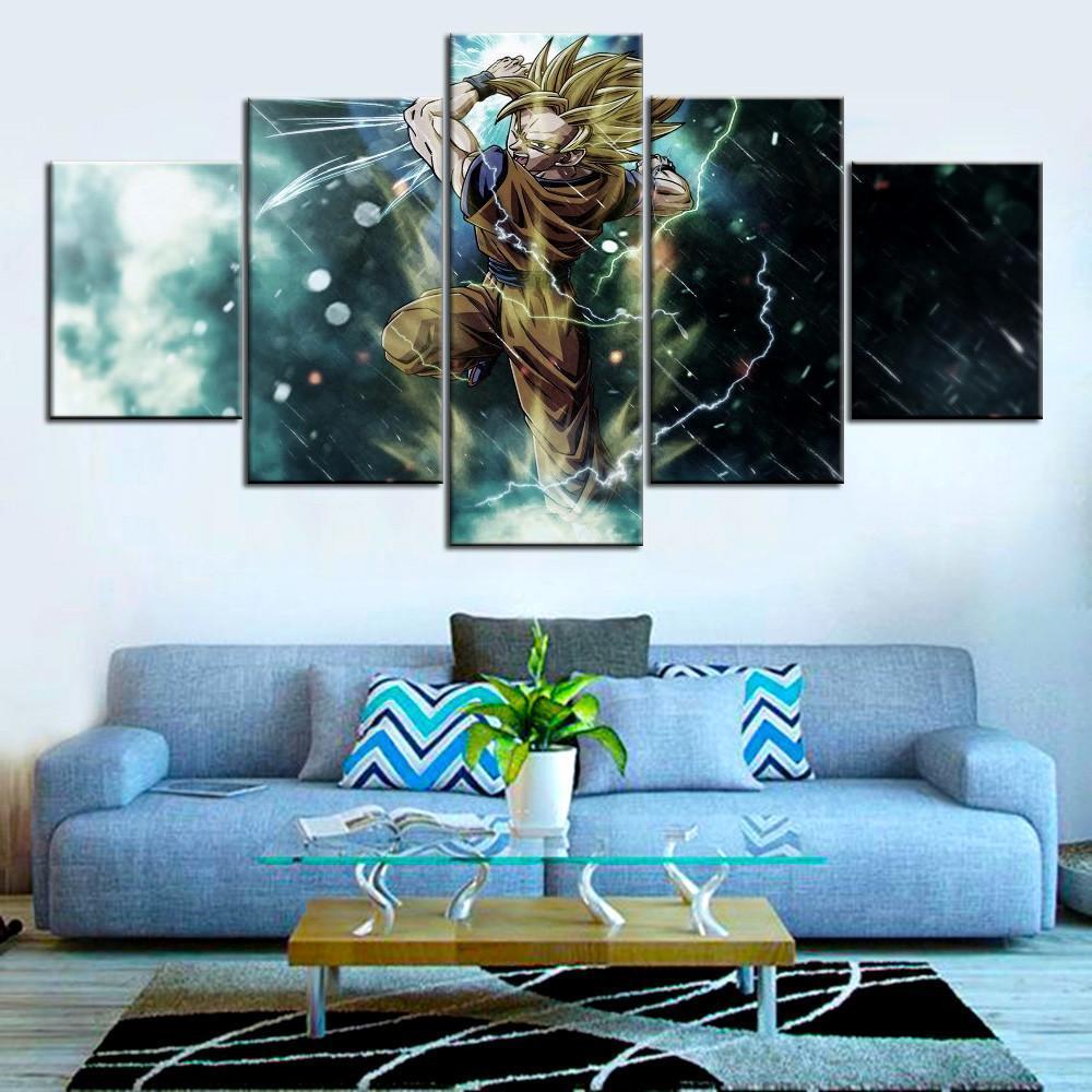 Dragon Ball Z : Goku Super Saiyan Transformation – Anime Canvas Wall Art