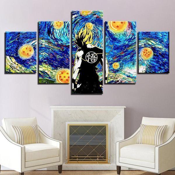 Dragon Ball Z On Starry Sky Cartoon – Canvas Wall Art