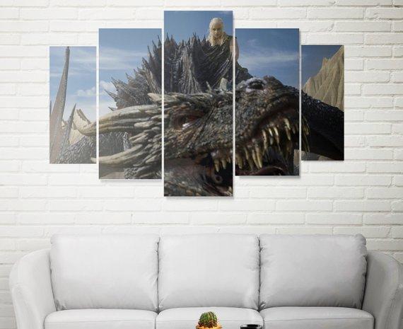 Dragon In Game Of Thrones – Movie Canvas Wall Art