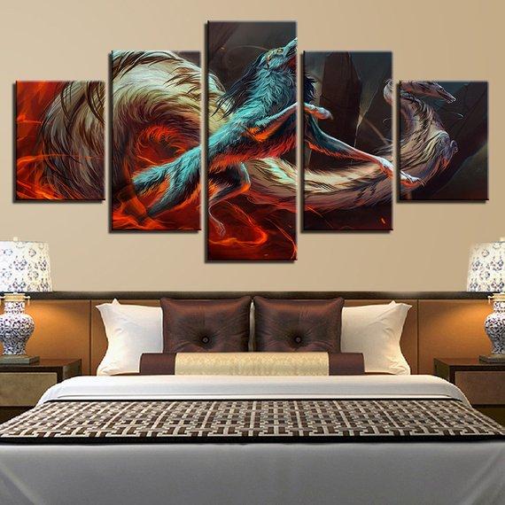 Dragon Wolf Animal – Abstract Animal Canvas Wall Art