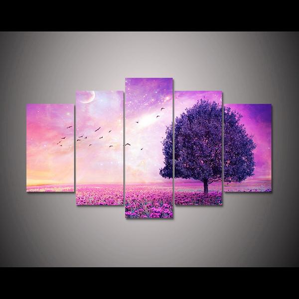 Dreamy Pink Purple Tree – Nature Canvas Wall Art