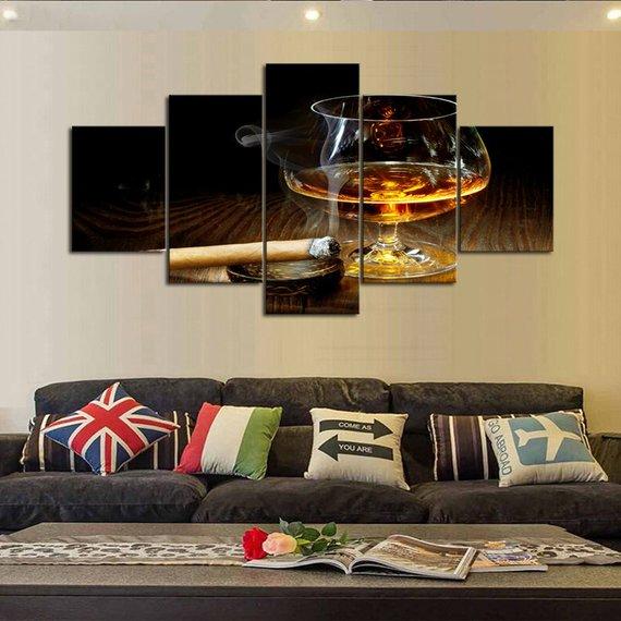 Drink And A Smoke – Abstract Canvas Wall Art