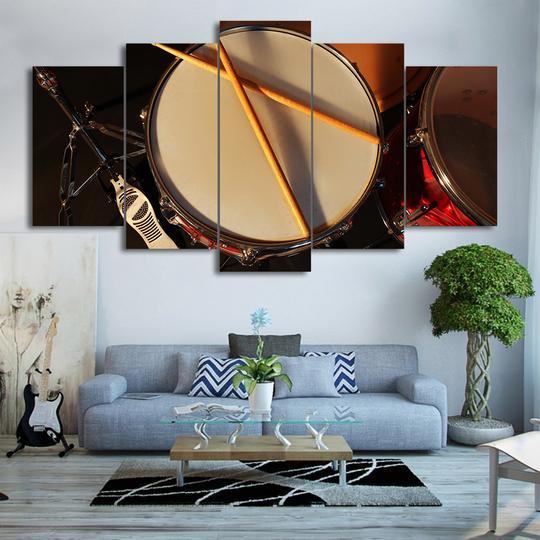Drums Drumming Drum Set Music Canvas Wall Art