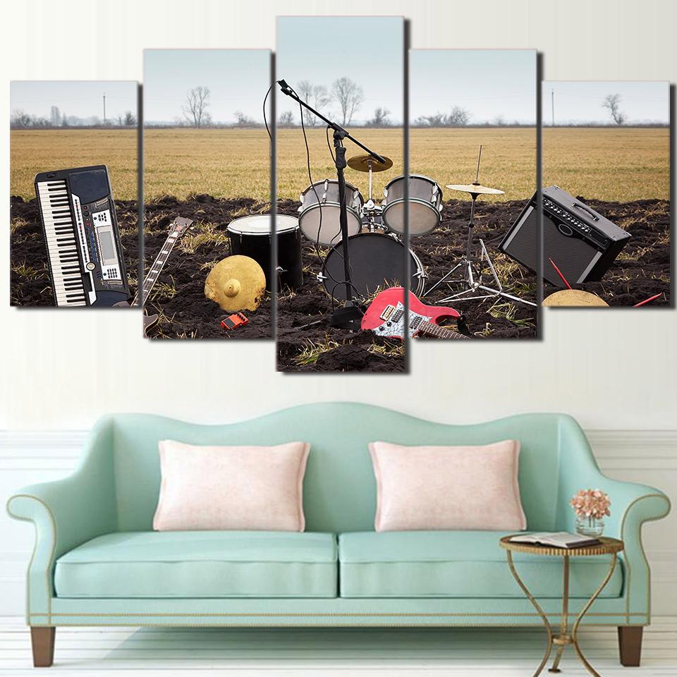 Drums Guitar – Music Canvas Wall Art