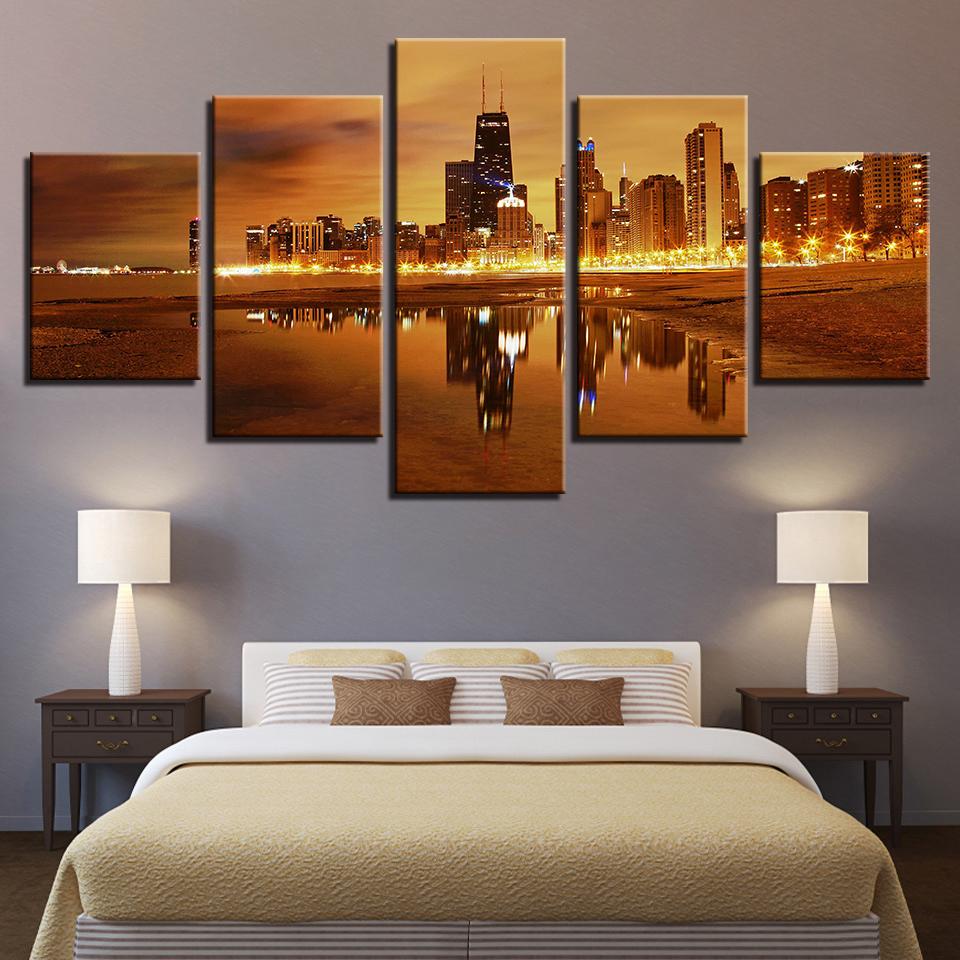 Dusk City Building – Nature Canvas Wall Art