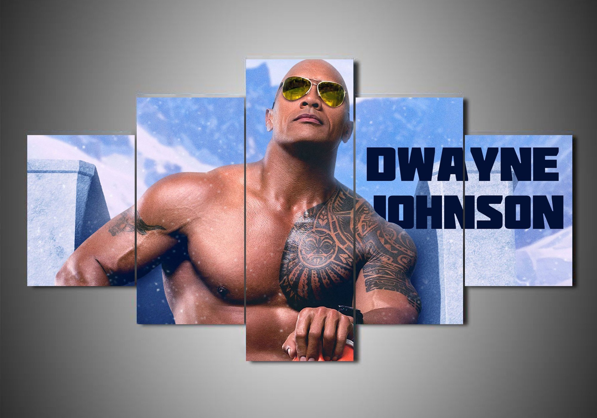 Dwayne Johnson Famous Person Canvas Wall Art
