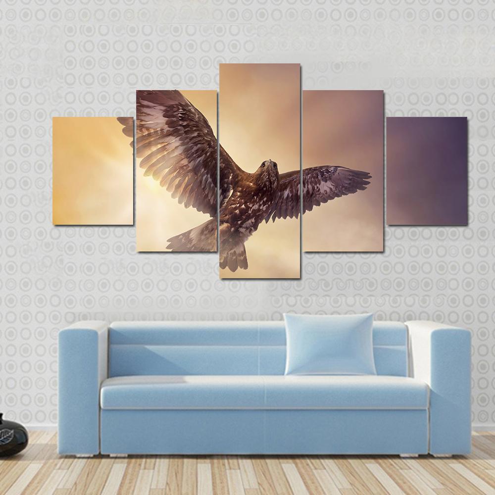 Eagle Flying In The Sky – Animal Canvas Wall Art