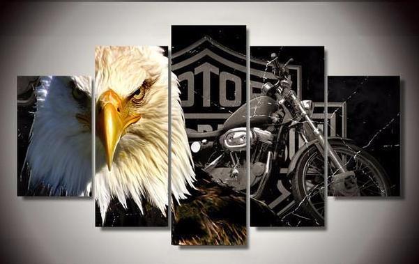Eagle Motorcycle – Automotive Canvas Wall Art