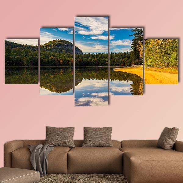 Early Fall Color And Reflections At Echo Lake – Nature Canvas Wall Art
