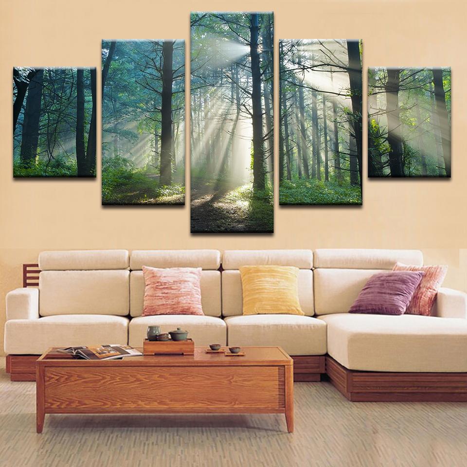 Early Morning Forest – Nature Canvas Wall Art