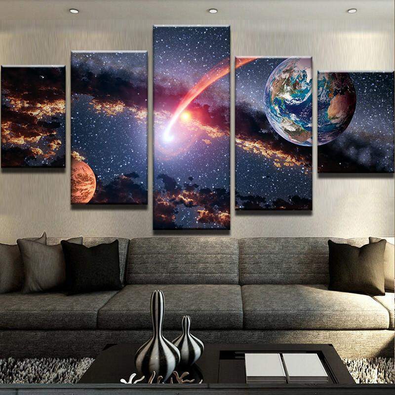 Earth And Mars 1 – Space Canvas Wall Art