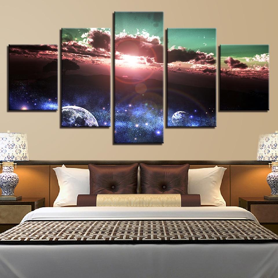 Earth Planet Sunshine And Cloud – Space Canvas Wall Art