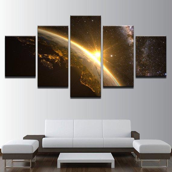 Earth Universe Space Light Space Landscape – Space Canvas Wall Art