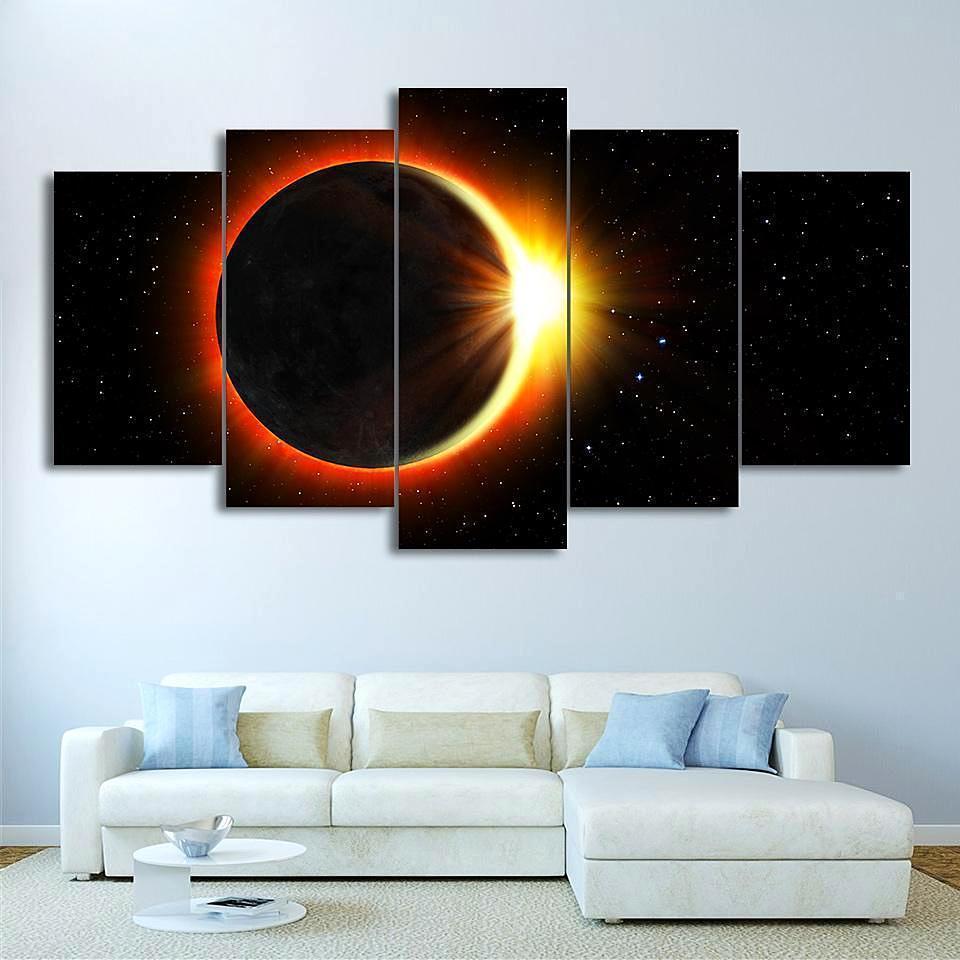 Eclipse Painting Space Universe – Canvas Wall Art