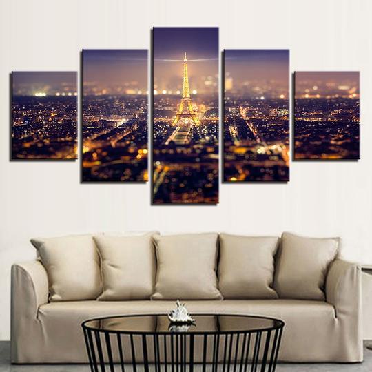 Eiffel Tower At Night Paris France – Nature Canvas Wall Art