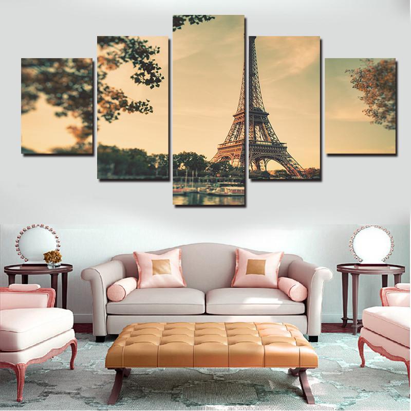 Eiffel Tower At Sunset Sky – Nature Canvas Wall Art
