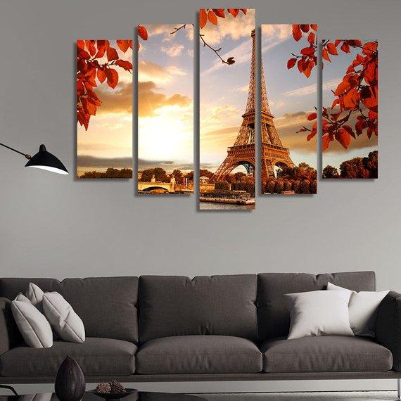 Eiffel Tower In The Autumn – Nature Canvas Wall Art