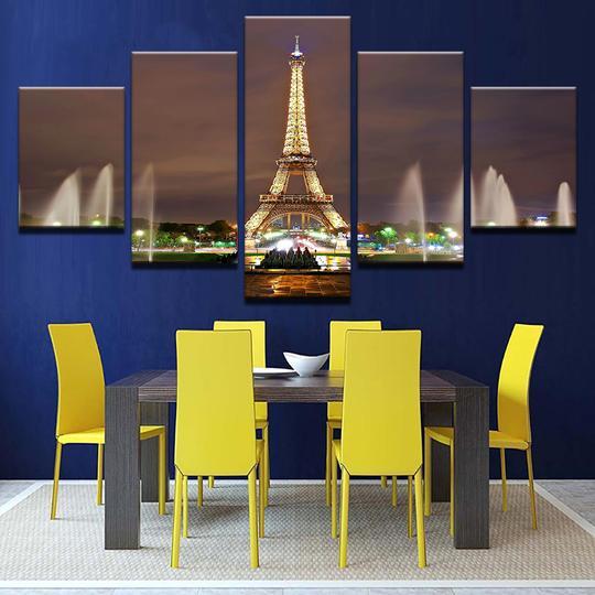 Eiffel Tower Paris At Night – Nature Canvas Wall Art