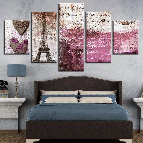 Eiffel Tower Paris Tower Scenery Vintage – Abstract Canvas Wall Art