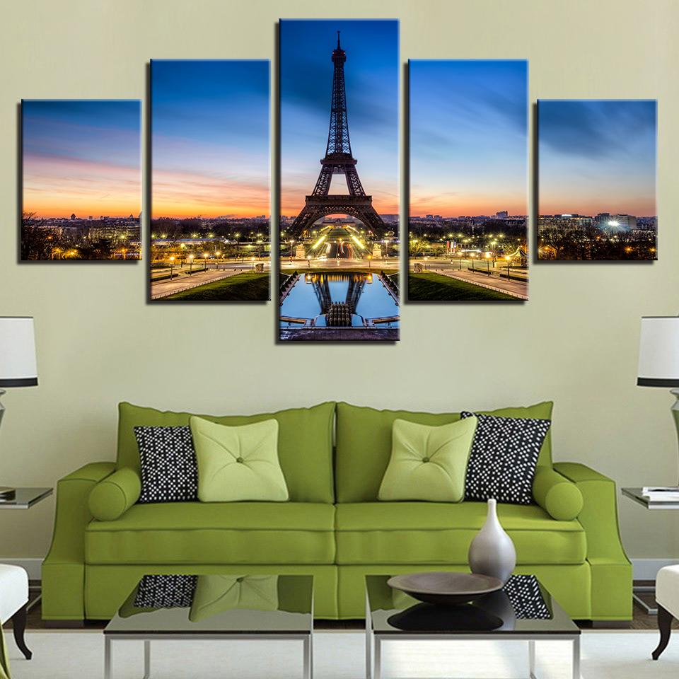 Eiffel Tower Poster Dusk – Nature Canvas Wall Art