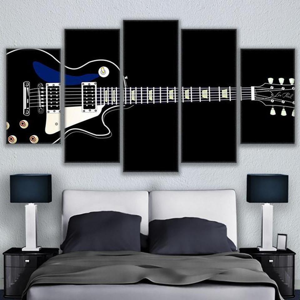 Electric Guitar Music Illustration – Music Canvas Wall Art