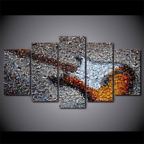 Electric Guitar Photographic Mosaic – Music Canvas Wall Art