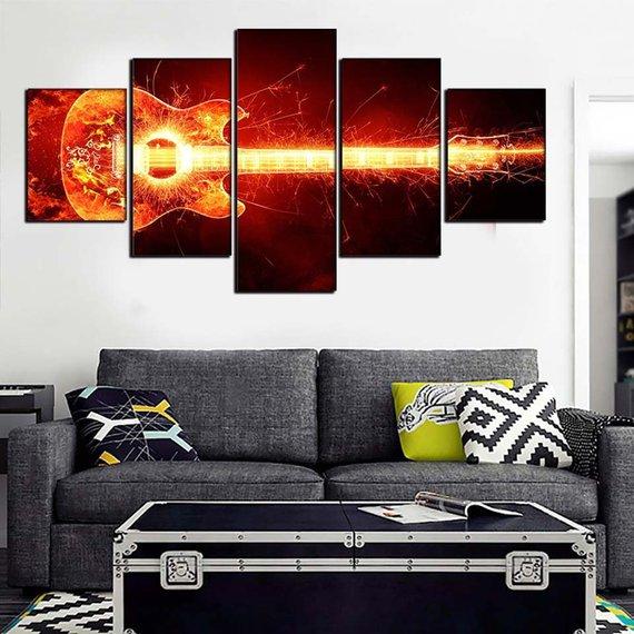 Electrified Guitar 02 – Music Canvas Wall Art